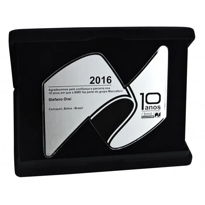 Placa de Homenagem com corte especial