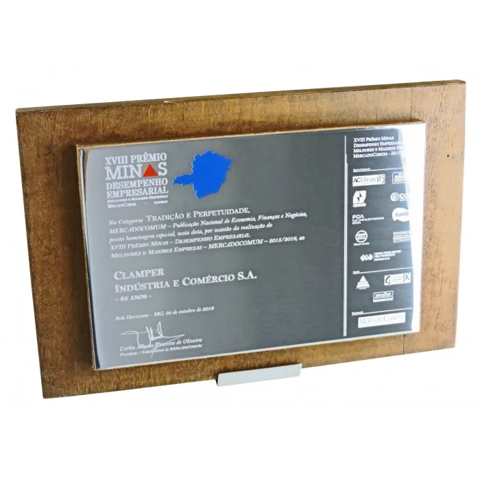 Placa de Homenagem com moldura