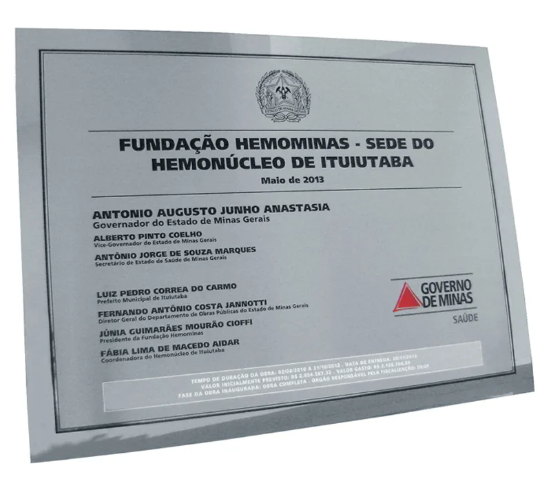 Placa de Inauguração