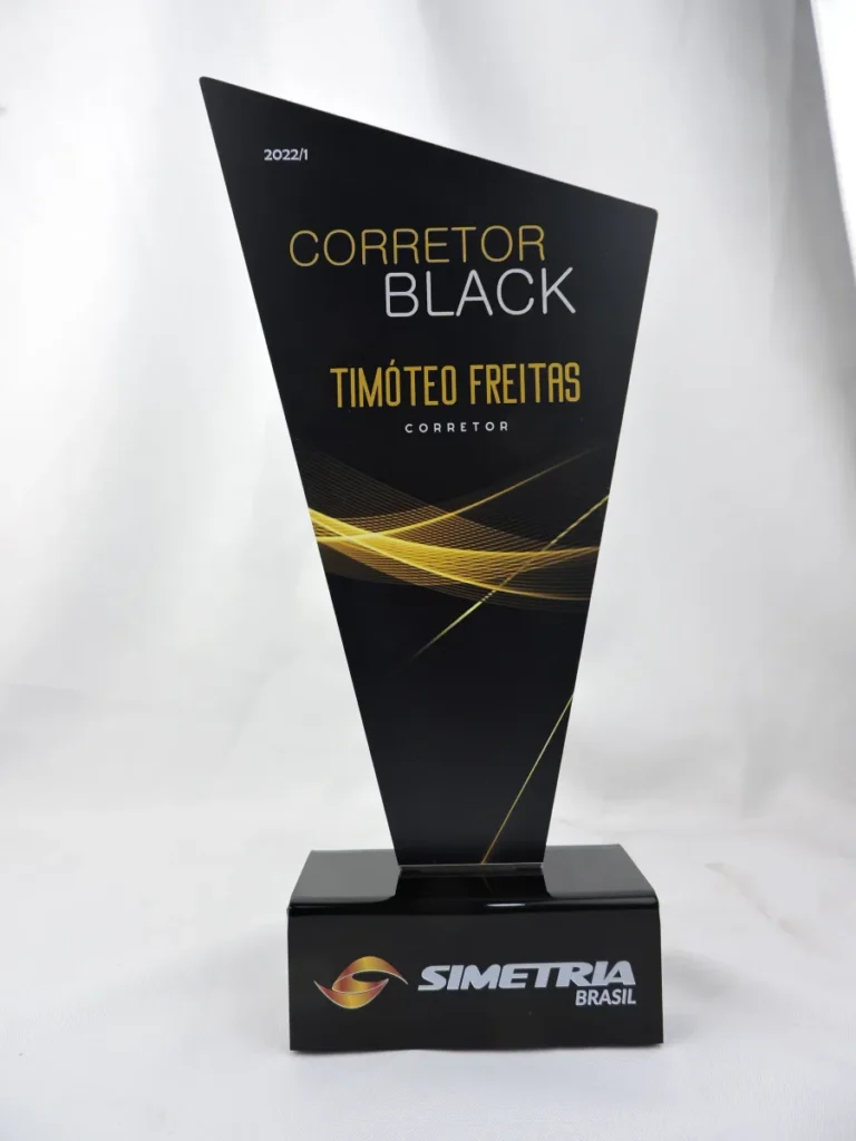 Troféu em Aço Inox Preto